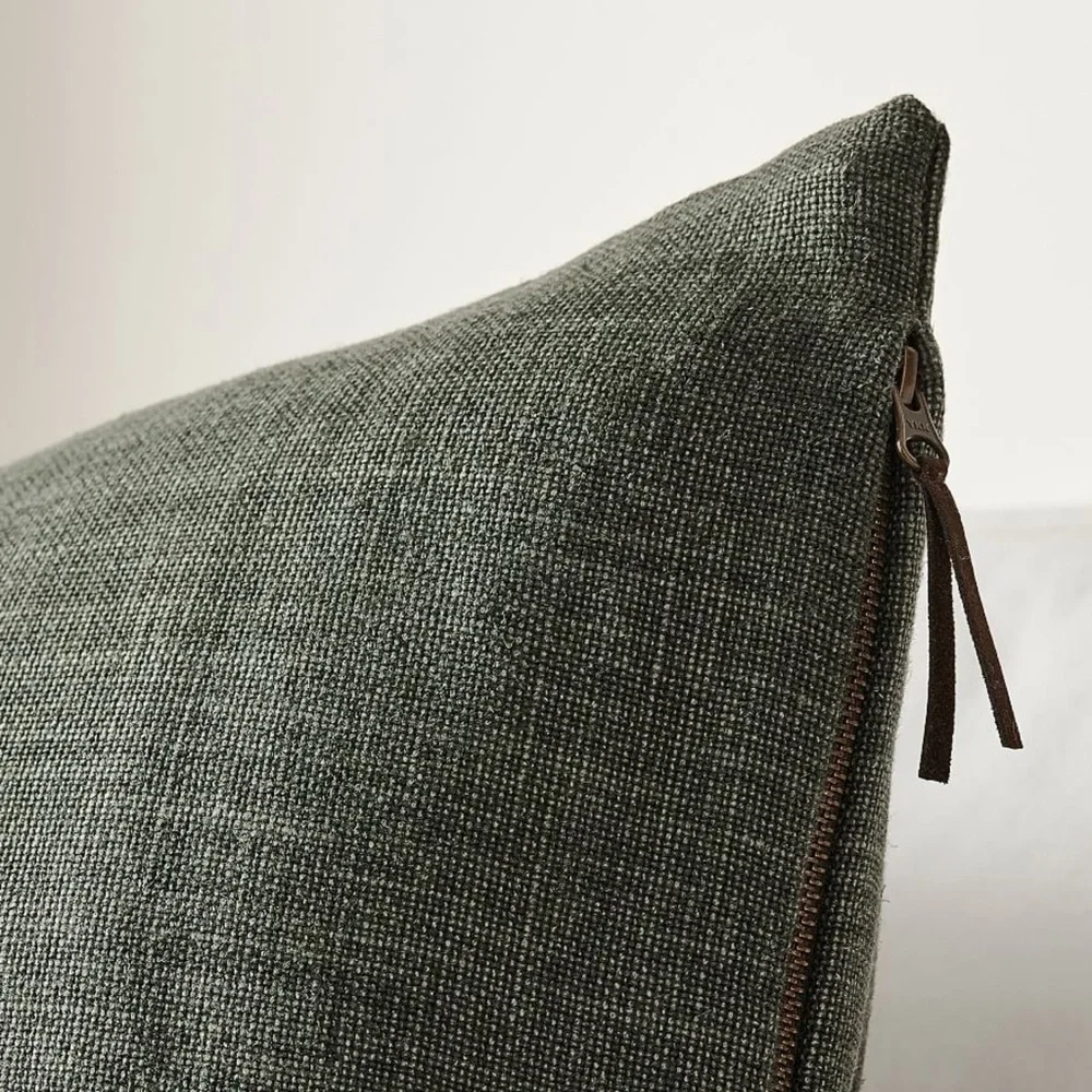 Pottery Barn Belgian Linen Pillow Cover in Hunter